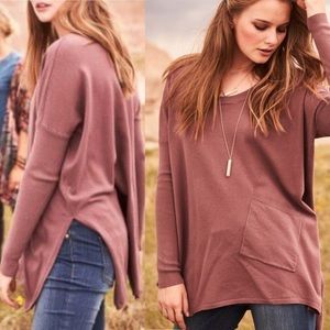 Altar’d State Maroon/Pink Sweater with Pocket